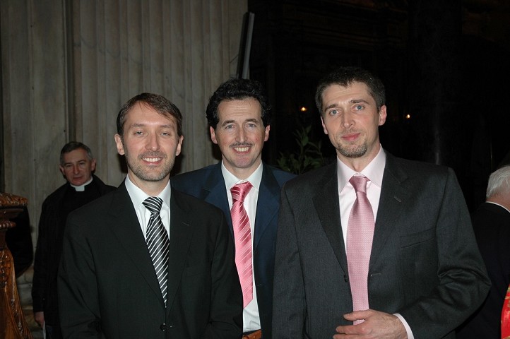M° Olivier Latry con gli organari Raffaele e Paolo Marin