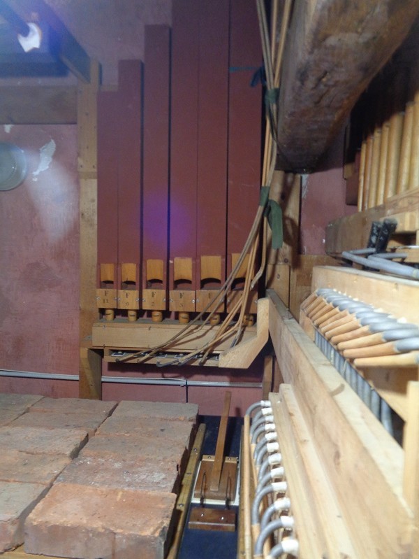 Visione delle canne in legno del Flauto 8’
