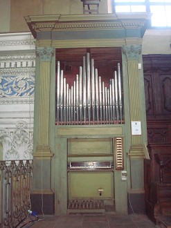 Visione dell'organo, prospetto di facciata in stagno